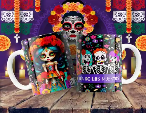 vectores plantilas CATRINA,DÍA DE MUERTOS,HALLOWEEN,